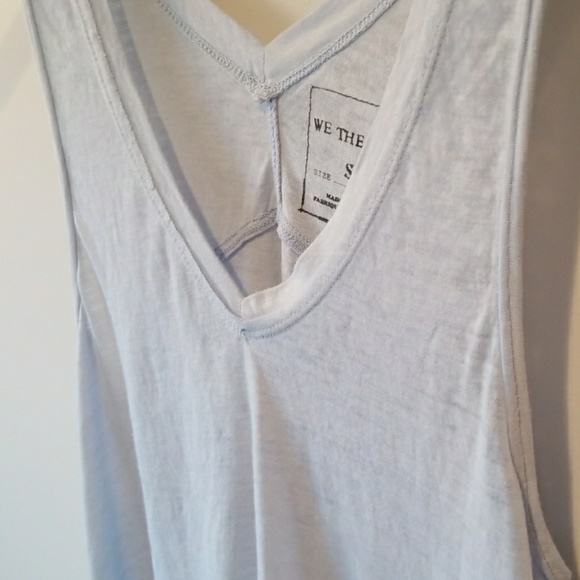Free People Flowy Vneck Trapeze Tank Blue Small - Picture 3 of 8